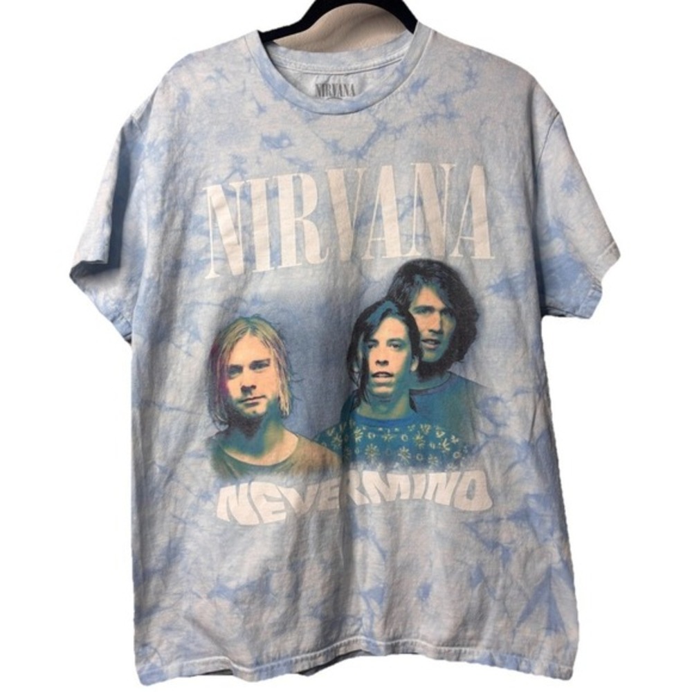 Nirvana Nevermind Tie Dye T Shirt Mens Size Large Vintage Grunge Rock Band Tee L